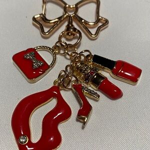 Gold and Red Charm Purse Charm